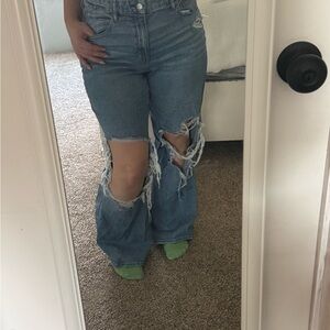 American Eagle, curvy super high-rise, baggy, straight size 14 $20